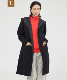 *STORY掲載*【L】【カタログ掲載品】【ウォッシャブル】【リバーシブル】レオパードダンボールフーデッドコーディガン