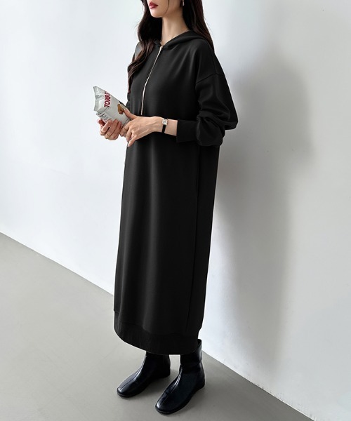 【ベーシックライン】ダブルポケットパーカーワンピ ベーシックライン】ダブルポケットパーカーワンピ| CINEMATIQ by Pinup