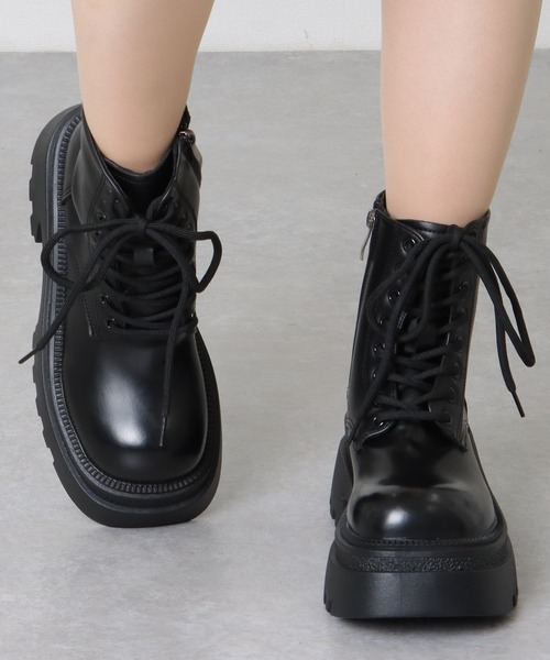 ami paris Round Toe Laced Ranger レザーブーツ ami paris Round Toe Laced Ranger レザーブーツ - メルカリ
