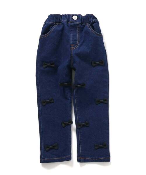 apres les cours(アプレレクール)の「メニーリボンデニムパンツ(デニムパンツ・キッズ・ブルー/ブラック・80/90/100/110/120/130/140)」の8枚目の写真