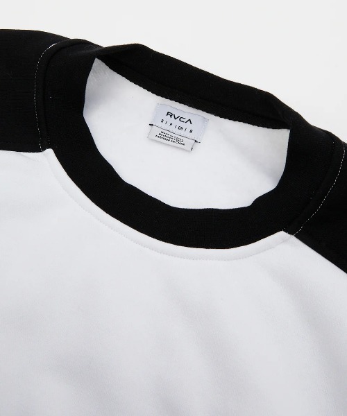 【セール】RVCA レディース STATION TRACK CREW トレーナー/ルーカロゴショルダー切り替えバックプリントクルーネックスウェットトレーナー（スウェット）｜RVCA（ルーカ）