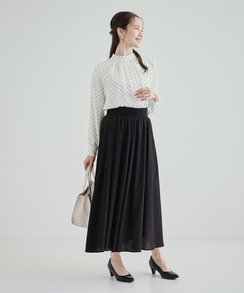 DRESKIP（ドレスキップ）の「◆あったか裏地 ハイネックブラウス【SHOO WARM】（シャツ/ブラウス・レディース・ナチュラル/ホワイト系3/グリーン系/ネイビー系・04/03/02）」の21枚目の写真