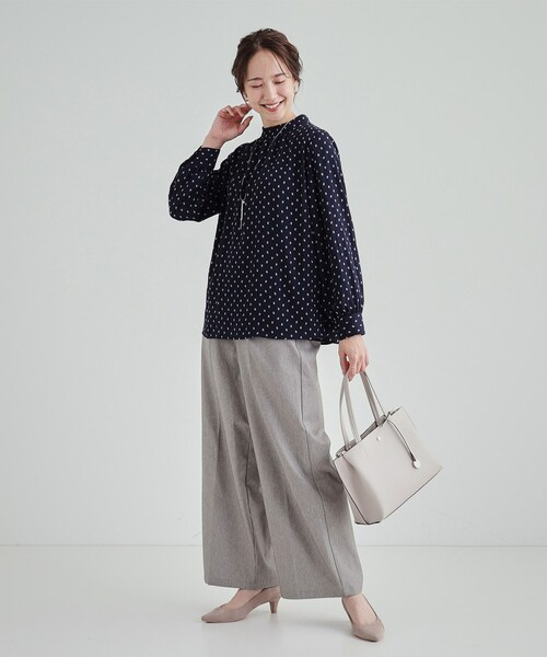 セール】あったか裏地 ハイネックブラウス【SHOO WARM】（シャツ