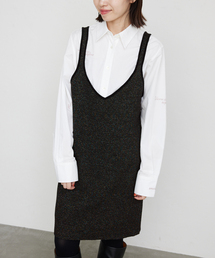 SLOBE IENA | シャイニーリブバックリボンデザインジレ(ベスト)