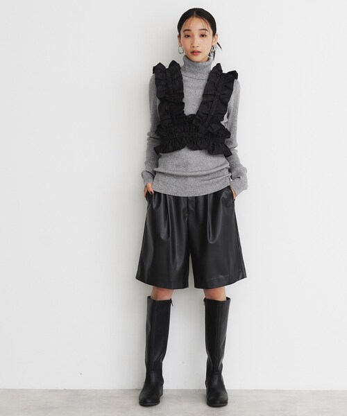 THE SHOP TK (ザ ショップ ティーケー )の「◆ブライトフリルビスチェ(ベスト・レディース・ブラック/ベージュ・99)」の5枚目の写真