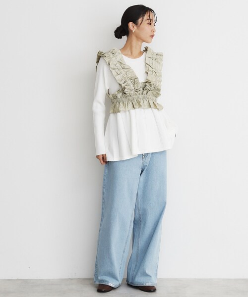 THE SHOP TK (ザ ショップ ティーケー )の「◆ブライトフリルビスチェ(ベスト・レディース・ブラック/ベージュ・99)」の8枚目の写真
