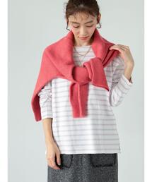 Lugnoncure | ボートネックボーダーワイドトップス(Tシャツ/カットソー)