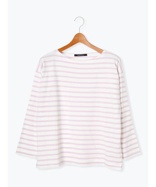 Lugnoncure（ルノンキュール）の「ボートネックボーダーワイドトップス（Tシャツ/カットソー・レディース・ベージュ/ネイビー/オフホワイト/ラベンダー・F）」の14枚目の写真
