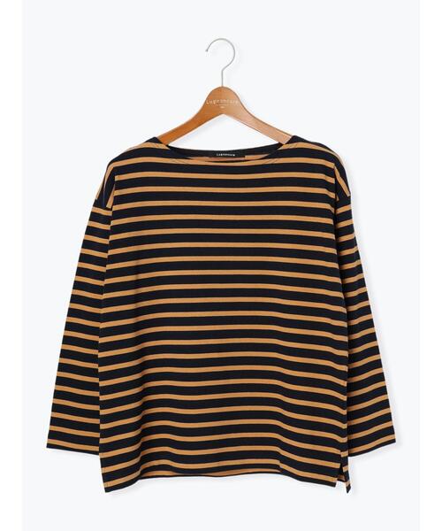 Lugnoncure（ルノンキュール）の「ボートネックボーダーワイドトップス（Tシャツ/カットソー・レディース・ベージュ/ネイビー/オフホワイト/ラベンダー・F）」の15枚目の写真