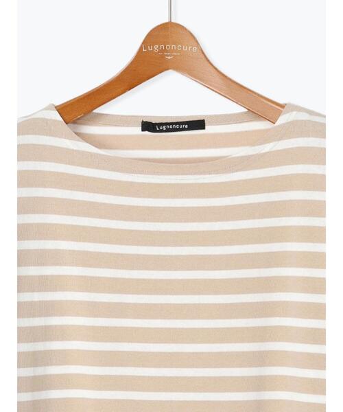 Lugnoncure（ルノンキュール）の「ボートネックボーダーワイドトップス（Tシャツ/カットソー・レディース・ベージュ/ネイビー/オフホワイト/ラベンダー・F）」の19枚目の写真