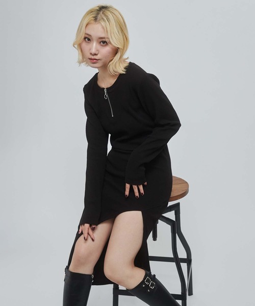 アシメヘムロングワンピース