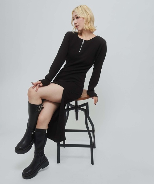 ENVYM(アンビー)の「アシメヘムロングワンピース(ワンピース・レディース・その他/ブラック・FREE)」の3枚目の写真