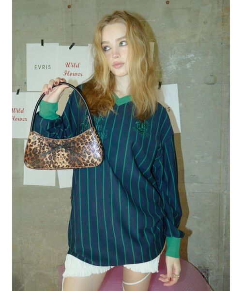 EVRIS(エヴリス)の「リボンモチーフバイカラーハンドBAG(ハンドバッグ・レディース・ブラウン/ブルー・FREE)」の21枚目の写真