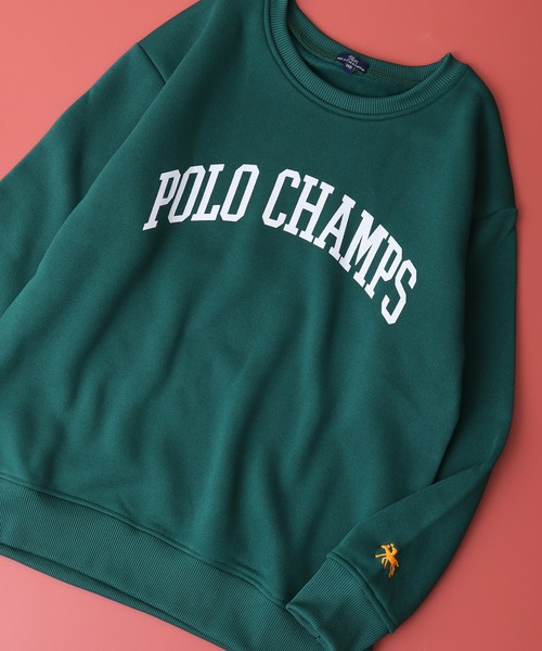 POLOCHAMPS(ポロチャンプス)の「POLOCHAMPS オーバーサイズ裏起毛トレーナー KIDS(スウェット・キッズ・杢グレー/ダークグリーン/チャコールアッシュ/ネイビー/グレイッシュベージュ/ブラック・140/150/160/110/120/130)」の5枚目の写真
