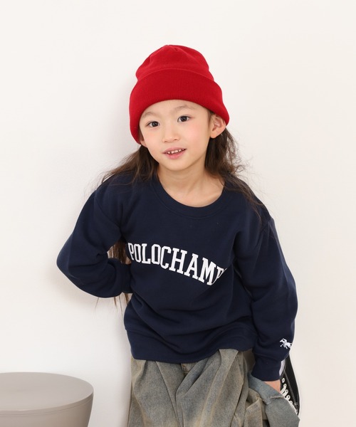POLOCHAMPS(ポロチャンプス)の「POLOCHAMPS オーバーサイズ裏起毛トレーナー KIDS(スウェット・キッズ・杢グレー/ダークグリーン/チャコールアッシュ/ネイビー/グレイッシュベージュ/ブラック・140/150/160/110/120/130)」の22枚目の写真