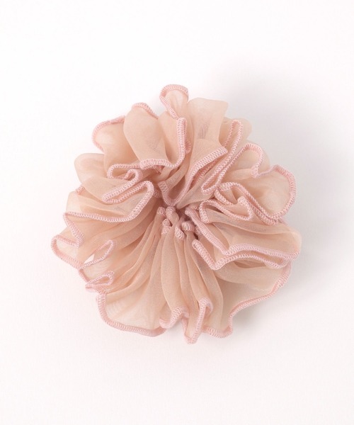 studio CLIP(スタディオクリップ)の「シアーフリルシュシュ(シュシュ・レディース・ブラック/ライトグレー/ベージュ/ピンク・FREE)」の4枚目の写真