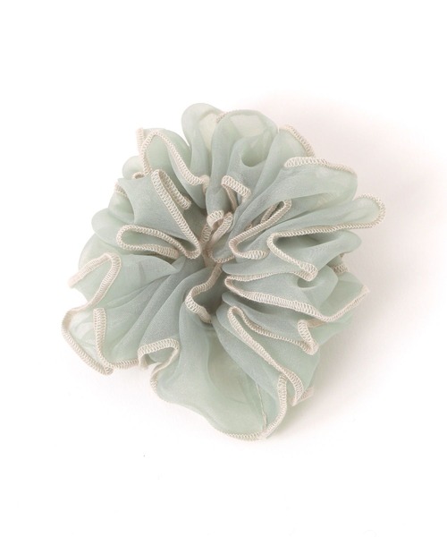 studio CLIP(スタディオクリップ)の「シアーフリルシュシュ(シュシュ・レディース・ブラック/ライトグレー/ベージュ/ピンク・FREE)」の3枚目の写真