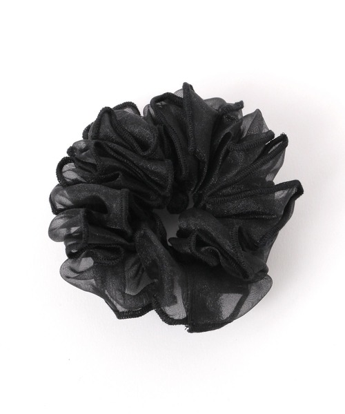 studio CLIP(スタディオクリップ)の「シアーフリルシュシュ(シュシュ・レディース・ブラック/ライトグレー/ベージュ/ピンク・FREE)」の2枚目の写真