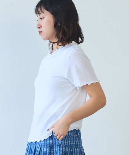 tシャツ 強撚針抜ジャカード ハイネック長袖プルオーバー レディース AMBIDEX Store △強撚針抜ジャカード ハイネック長袖プル
