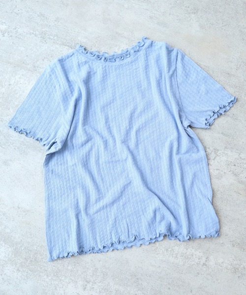 tシャツ 強撚針抜ジャカード 半袖プルオーバー レディース △強撚針抜ジャカード ハイネック半袖プルオーバー（Tシャツ
