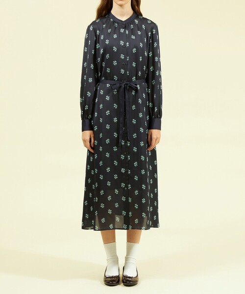 MACKINTOSH PHILOSOPHY(マッキントッシュ フィロソフィー)の「クロッカスプリントワンピース(ワンピース・レディース・ブラック/ダークネイビー・38/36)」の5枚目の写真