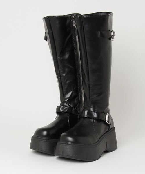 Naoka着用　OOOPS Y2K 黒　ロングブーツ　きゅんです　コンバース風 Naoka着用 OOOPS Y2K 黒 ロングブーツ きゅんです コンバース風