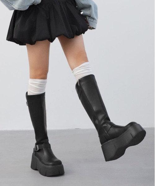 セール】Y2K プラットフォームロングブーツ（ブーツ）｜gossip