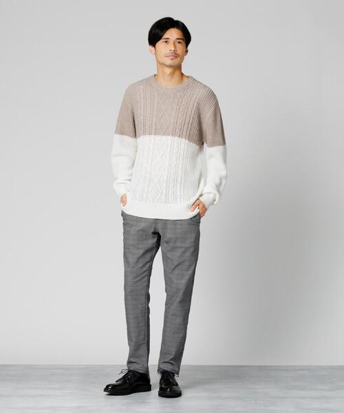 Right-on（ライトオン）の「Other(ソノタ)【メンズ】ケーブルバイカラークルー（ニット/セーター・メンズ・ブラック/ベージュ・M/L/XL）」の21枚目の写真
