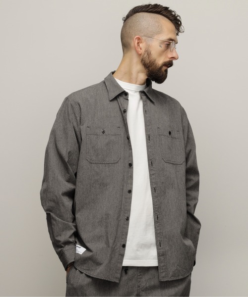 schott（ショット）の「Schott/ショット/COTTON COVERT SHIRT /コットン コバートシャツ（シャツ/ブラウス・メンズ・ネイビー/ブラック/ブラウン・XL/S/M/L/2XL）」の2枚目の写真