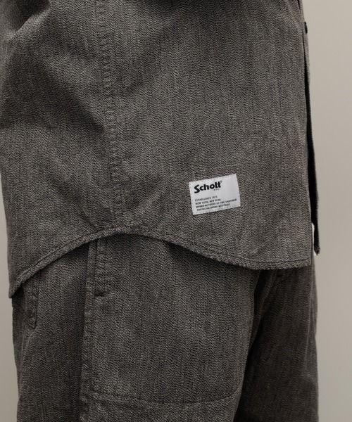 schott（ショット）の「Schott/ショット/COTTON COVERT SHIRT /コットン コバートシャツ（シャツ/ブラウス・メンズ・ネイビー/ブラック/ブラウン・XL/S/M/L/2XL）」の9枚目の写真