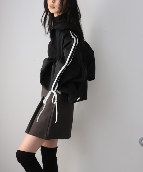 Girly Doll(ガーリードール)の「リボンライントラックJK(その他アウター・レディース・アイボリー/ブラック・FREE)」の8枚目の写真