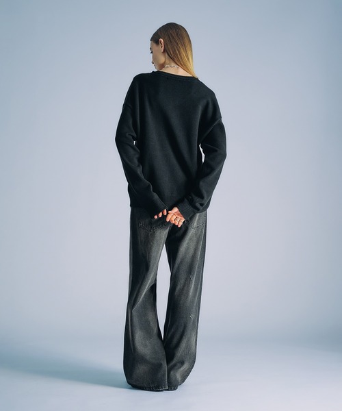 SELLE GLANT(セレグランテ)の「V-NECK MIDDLE GAUGE BASIC KNIT/Vネックミドルゲージベーシックニット(ニット/セーター・メンズ・ブラック/グレイッシュベージュ/ボルドー・LARGE/MEDIUM/SMALL)」の13枚目の写真
