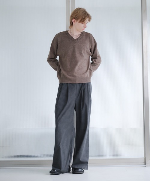 V-NECK MIDDLE GAUGE BASIC KNIT/Vネックミドルゲージベーシックニット