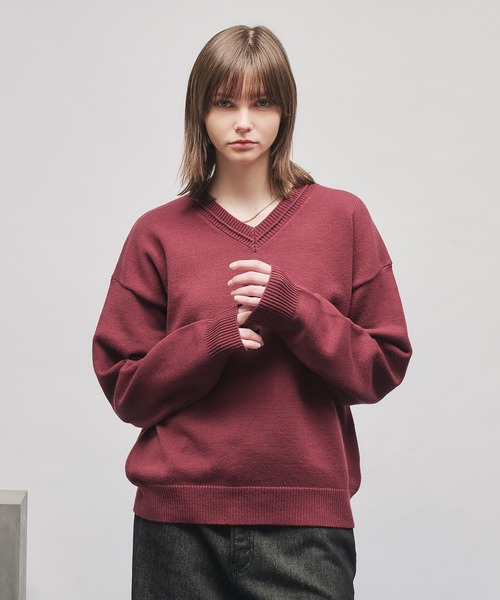 【新品】CPG　Vネック　ニット　タグ付き FOXブレンド フォルム Vネック ニット プルオーバー （ニット