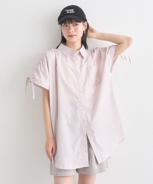 earth music&ecology（アースミュージックアンドエコロジー）の「2wayショルダードロストリボンシャツ（シャツ/ブラウス・レディース・サックスブルー/ホワイト/ピンク・FREE）」の17枚目の写真