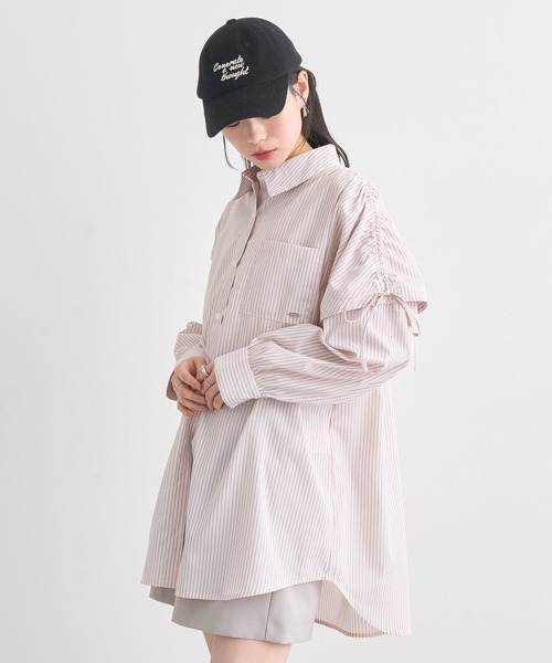 earth music&ecology（アースミュージックアンドエコロジー）の「2wayショルダードロストリボンシャツ（シャツ/ブラウス・レディース・サックスブルー/ホワイト/ピンク・FREE）」の12枚目の写真