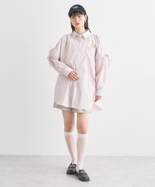 earth music&ecology（アースミュージックアンドエコロジー）の「2wayショルダードロストリボンシャツ（シャツ/ブラウス・レディース・サックスブルー/ホワイト/ピンク・FREE）」の14枚目の写真