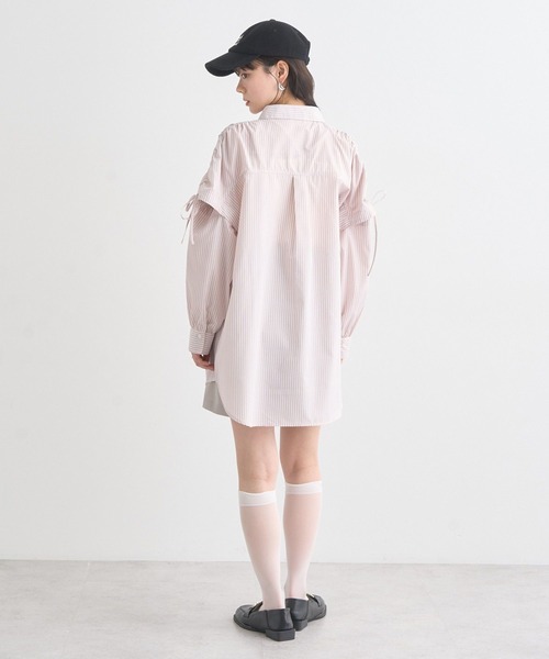 earth music&ecology（アースミュージックアンドエコロジー）の「2wayショルダードロストリボンシャツ（シャツ/ブラウス・レディース・サックスブルー/ホワイト/ピンク・FREE）」の16枚目の写真