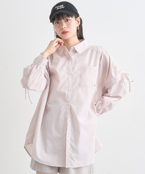 earth music&ecology（アースミュージックアンドエコロジー）の「2wayショルダードロストリボンシャツ（シャツ/ブラウス・レディース・サックスブルー/ホワイト/ピンク・FREE）」の10枚目の写真