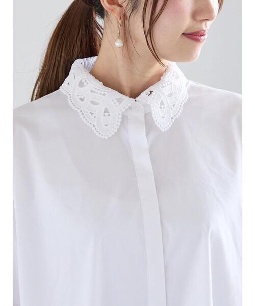 Te chichi（テチチ）の「ケミカルレースカラーシャツブラウス（シャツ/ブラウス・レディース・サックスブルー/ブラック/オフホワイト・F）」の11枚目の写真