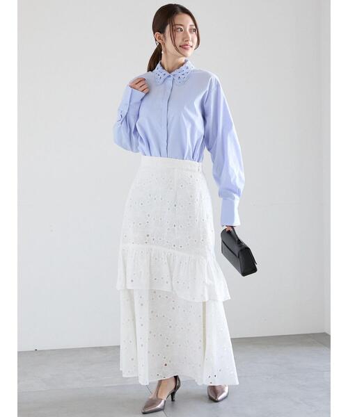 Te chichi（テチチ）の「ケミカルレースカラーシャツブラウス（シャツ/ブラウス・レディース・サックスブルー/ブラック/オフホワイト・F）」の16枚目の写真
