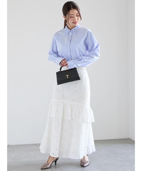 Te chichi（テチチ）の「ケミカルレースカラーシャツブラウス（シャツ/ブラウス・レディース・サックスブルー/ブラック/オフホワイト・F）」の18枚目の写真