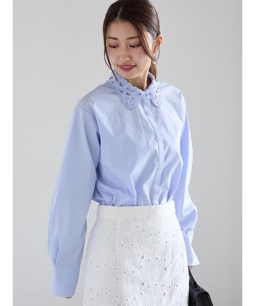 Te chichi（テチチ）の「ケミカルレースカラーシャツブラウス（シャツ/ブラウス・レディース・サックスブルー/ブラック/オフホワイト・F）」の19枚目の写真