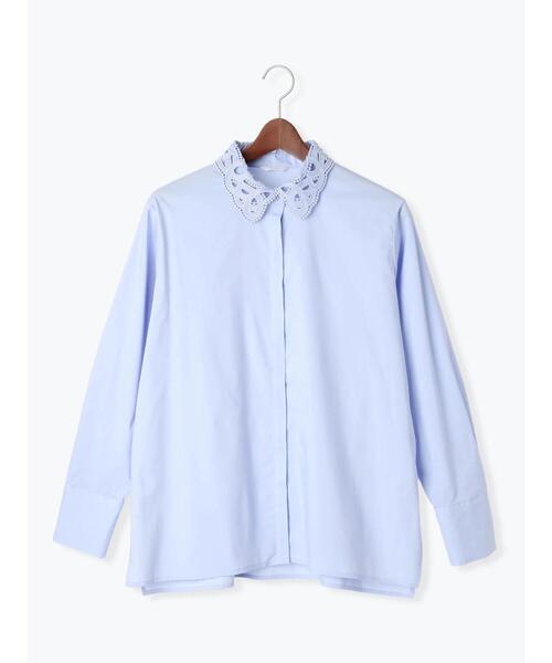 Te chichi（テチチ）の「ケミカルレースカラーシャツブラウス（シャツ/ブラウス・レディース・サックスブルー/ブラック/オフホワイト・F）」の22枚目の写真