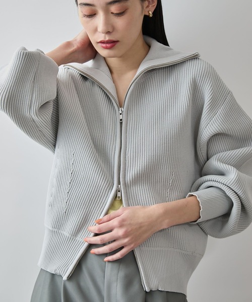 セール】Wジップハイネックニットカーディガン（カーディガン/ボレロ