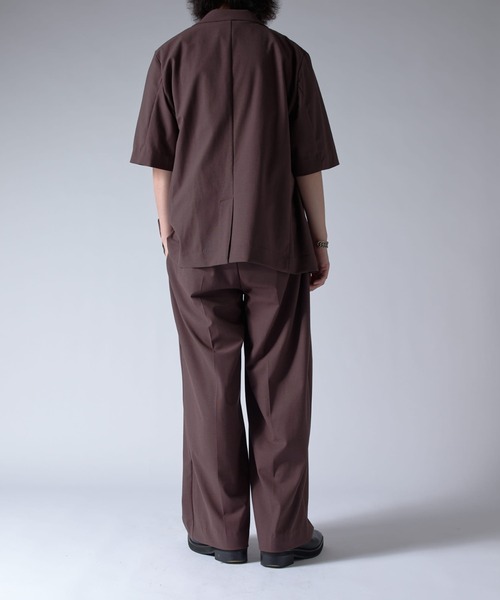 Lui's（ルイス）の「ウォッシャブル ビッグ半袖ダブルジャケット（テーラードジャケット・メンズ・ブラック/ブラウン・S/M）」の14枚目の写真