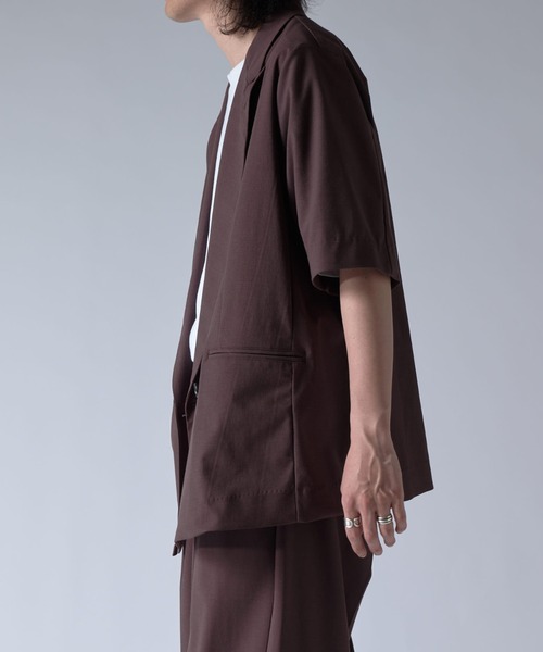 Lui's（ルイス）の「ウォッシャブル ビッグ半袖ダブルジャケット（テーラードジャケット・メンズ・ブラック/ブラウン・S/M）」の10枚目の写真