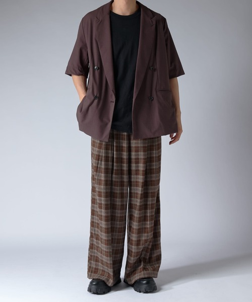 Lui's（ルイス）の「ウォッシャブル ビッグ半袖ダブルジャケット（テーラードジャケット・メンズ・ブラック/ブラウン・S/M）」の17枚目の写真