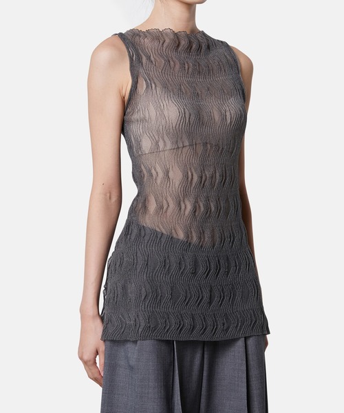 iRENE(アイレネ)の「ウェーブパターンニットトップス / Wave Pattern Knit Tops(ニット/セーター・レディース・グレー/アイボリー/ブラウン・36)」の20枚目の写真