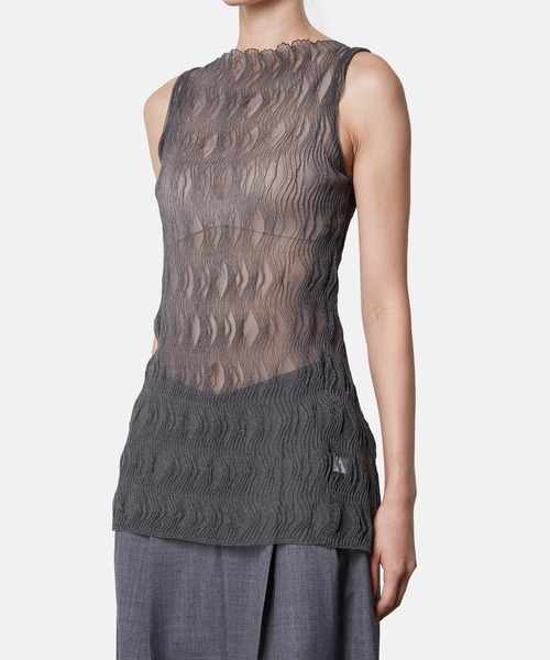 iRENE(アイレネ)の「ウェーブパターンニットトップス / Wave Pattern Knit Tops(ニット/セーター・レディース・グレー/アイボリー/ブラウン・36)」の19枚目の写真